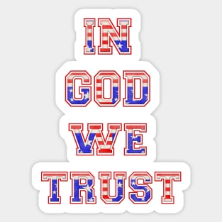 Red White Blue Stars & Stripes In God We Trust Sticker